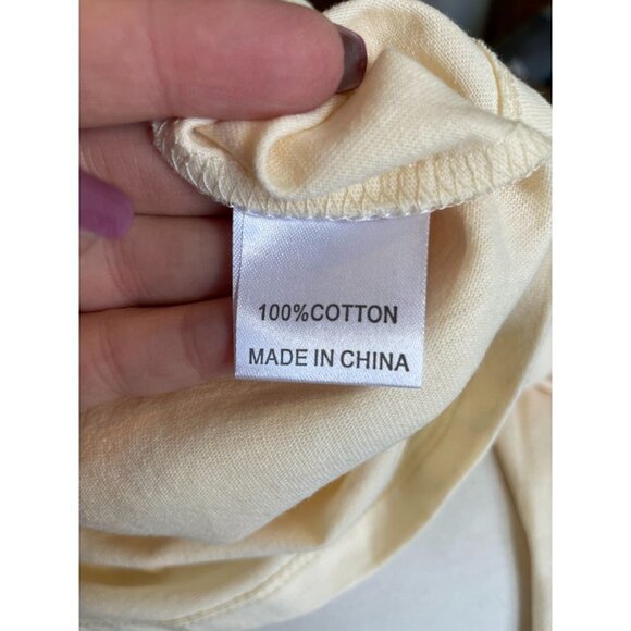 Princess Polly T-Shirt Pullover Top Sunday Funday Long Sleeve Cream Cotton Sz 4 - Picture 8 of 9